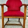 Vintage oak Arts and Crafts tub/ desk chair Image 2