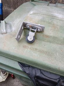pulley on angle bracket.