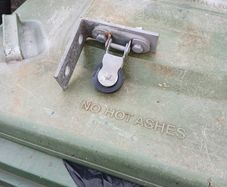 pulley on angle bracket.