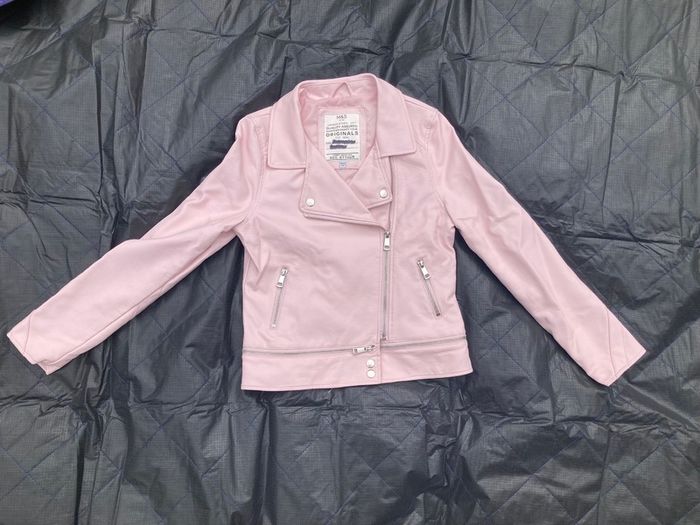 Beautifully soft Pink Leather Biker Jacket - Age 11-12