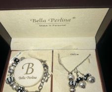Ladies bracelet necklace and earrings