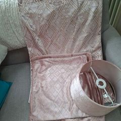 Curtains, cushion covers and lampshade