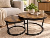 Industrial Nesting Side Tables Set of 2