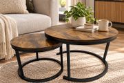 Industrial Nesting Side Tables Set of 2