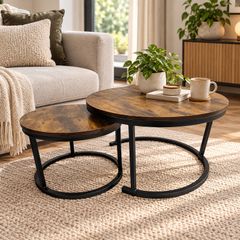 Industrial Nesting Side Tables Set of 2