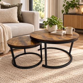 Industrial Nesting Side Tables Set of 2