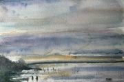 Watercolour - Lough Ree in winter