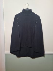 womens KAREN MILLEN  jumper shawl knitted wool blend Size XS extra small