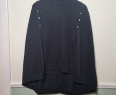 womens KAREN MILLEN  jumper shawl knitted wool blend Size XS extra small