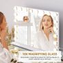 Hollywood Mirror with Lights 18 LED Bulbs 80x58 cm USB Charing Port Vanity Makeup Mirror with Lights 3 Light Color 10X Magnifying Glass Image 4
