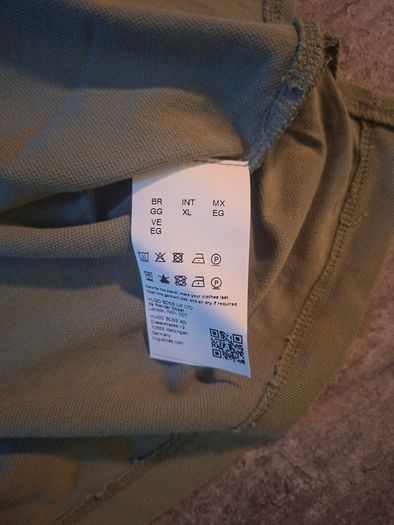BOSS Hugo Boss Men's Polo Shirt Sage Khaki Green Tonal Logo Size XL