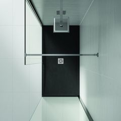 Aquadart Aqualavo 1700 x 900mm Rectangle Slate Effect Shower Tray - Black