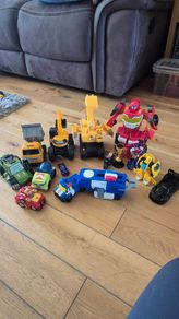 Large Toy Bundle, Transformers rescue bots, JCB Construction Vehicles & Cars