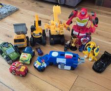 Large Toy Bundle, Transformers rescue bots, JCB Construction Vehicles & Cars