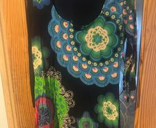 Desigual black long sleeve floral glitter dress size XL UK16 EU44 Perfect condition Postage included