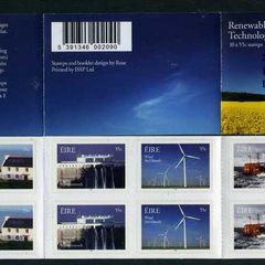 2012 Ireland Stampa Members Souvenir Renewable Energy Technologies Commemorative Stamp Booklet Overprinted for Stampa Mint Never Hinged (MNH)