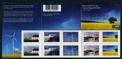 2012 Ireland Stampa Members Souvenir Renewable Energy Technologies Commemorative Stamp Booklet Overprinted for Stampa Mint Never Hinged (MNH)