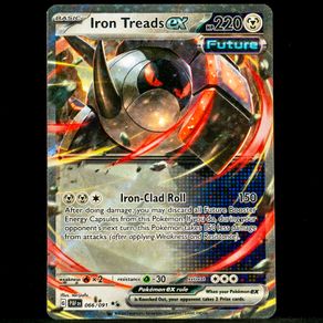 Iron Treads EX 066/091 Ultra Double Holo Rare Scarlet and Violet Paldean Fates Pokemon Card