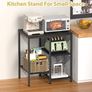 Kitchen Microwave Stand,4-Tier Adjustable Bakers Rack,Multi-Purpose Kitchen Storage Cart for Coffee Station,Space-Saving Metal Appliance Shelf for Living Room (Black) Image 2