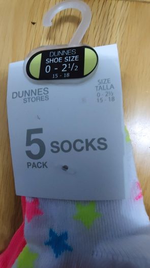 Girls Socks 5 Packs 15-18mts