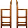 Set of 4 Rustic Wooden Bar stools  Acacia Wood with Backrest Image 2