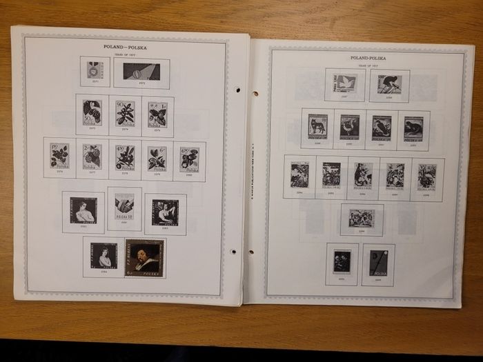 Poland 1946 -1983  Minkus Stamp album pages partially filled
