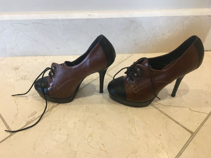 Black Brown Leather Effect New Look Heels size 6 (Brand New)