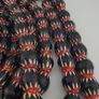 Antique Venetian Style Big Black Chevron Glass Beads Necklace Strand Image 4