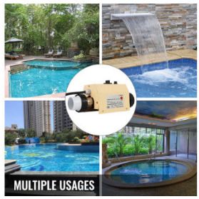 Swimming Pool Heater 2KW 220V SPA Electric Water Heater Pump 48mm 50mm Pool Equipment Water Heater Thermostat