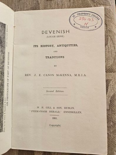 Devenish (lough Erne) Its History. Antiquities. And Traditions. Rare 1931 Paperback In Good Condition.  See Photos For Same.