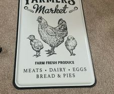 Vintage Looking Metal Farmers Market Sign