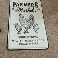 Vintage Looking Metal Farmers Market Sign