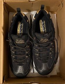 Skechers Women's D'Lites Black with Gold Trim Size UK 5 Eur 38 BNIB