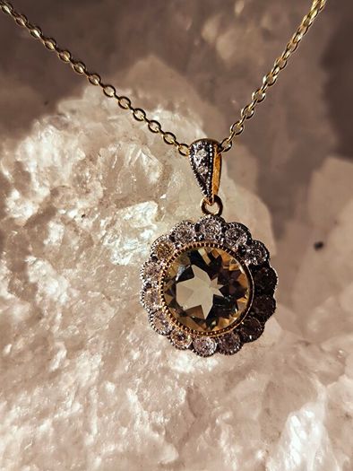 Diamond and Green Amethyst