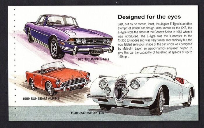 2005 Jersey Motor Festival Classic Cars Commemorative Stamps Booklet Mint Never Hinged (MNH) Photos of panes including