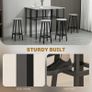 6-Piece Bar Table Set, 2 Breakfast Tables with 4 Stools, Counter Height Dining Tables & Chairs for Kitchen, Living Room, Grey Image 4