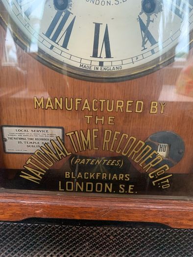 Vintage National Time Recorder Co Ltd., London Time. Antique Clock.