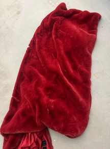 Red fur throw