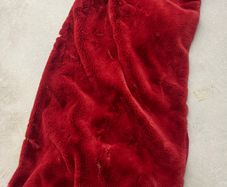Red fur throw