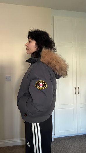 Zavetti Canada gray cropped jacket