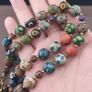 Ancient Gabri Thousand Eyes Skunk Glass Beads Necklace Image 4