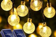 2 Pack Solar Garden Lights Outdoor, Total 72ft 120 LED Solar String Lights Waterproof, Solar Powered Crystal Ball Indoor/Outdoor Fairy Lights Decorative for Garden, Patio, Yard, Parties (Warm White)