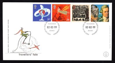 1999 Great Britain Millennium Projects The Travellers' Tale Commemorative Stamps Royal Mail Addressed First Day Cover (FDC).
