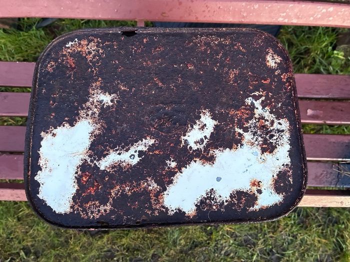 Vintage enamel bread bin