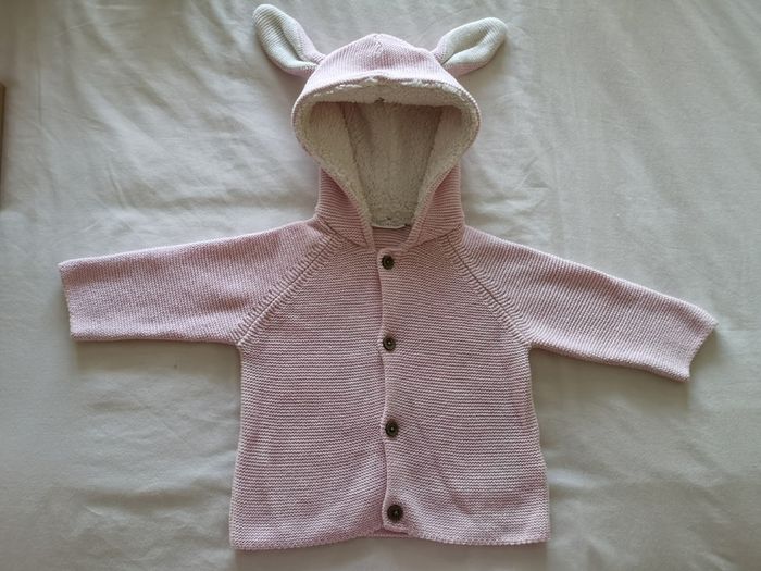 Next Baby Girl Pink Cardigan with Hood
