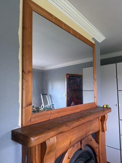 Solid wood frame mirror / excellent fireplace feature