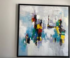 XL painting with floating frame