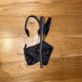 SKA black leather and lace espadrille sandals Image 2