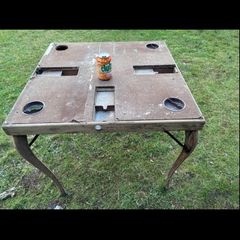 Distressed Folding card table