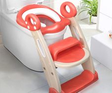 Adjustable Toilet Pad Seat For Toddler Baby Kid Boy Girl Foldable Potty Urinal Trainer Stool with Step Lightweight Portable Bathroom Ladder Chair with Grip Handlers